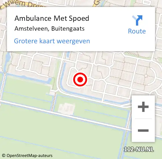 Locatie op kaart van de 112 melding: Ambulance Met Spoed Naar Amstelveen, Buitengaats op 16 april 2021 10:11