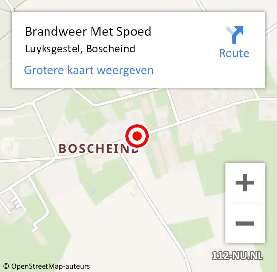 Locatie op kaart van de 112 melding: Brandweer Met Spoed Naar Luyksgestel, Boscheind op 16 april 2021 10:39