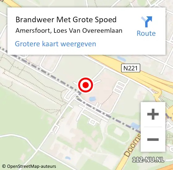 Locatie op kaart van de 112 melding: Brandweer Met Grote Spoed Naar Amersfoort, Loes Van Overeemlaan op 16 april 2021 11:52