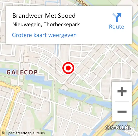 Locatie op kaart van de 112 melding: Brandweer Met Spoed Naar Nieuwegein, Thorbeckepark op 16 april 2021 12:05