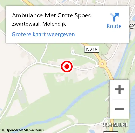 Locatie op kaart van de 112 melding: Ambulance Met Grote Spoed Naar Zwartewaal, Molendijk op 16 april 2021 13:01