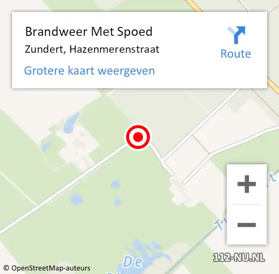 Locatie op kaart van de 112 melding: Brandweer Met Spoed Naar Zundert, Hazenmerenstraat op 16 april 2021 14:39