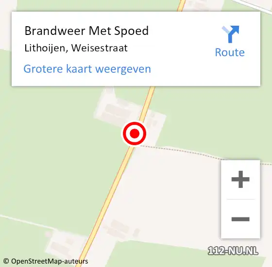 Locatie op kaart van de 112 melding: Brandweer Met Spoed Naar Lithoijen, Weisestraat op 16 april 2021 15:23