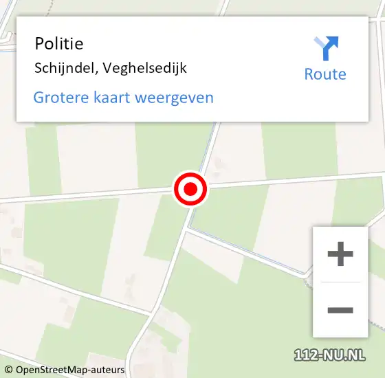 Locatie op kaart van de 112 melding: Politie Schijndel, Veghelsedijk op 16 april 2021 15:28