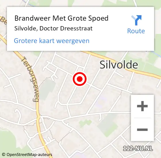 Locatie op kaart van de 112 melding: Brandweer Met Grote Spoed Naar Silvolde, Doctor Dreesstraat op 16 april 2021 15:45