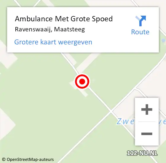 Locatie op kaart van de 112 melding: Ambulance Met Grote Spoed Naar Ravenswaaij, Maatsteeg op 16 april 2021 17:26