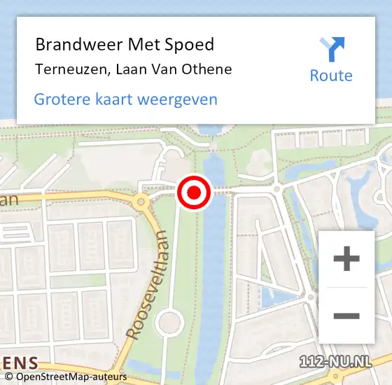 Locatie op kaart van de 112 melding: Brandweer Met Spoed Naar Terneuzen, Laan Van Othene op 16 april 2021 19:34