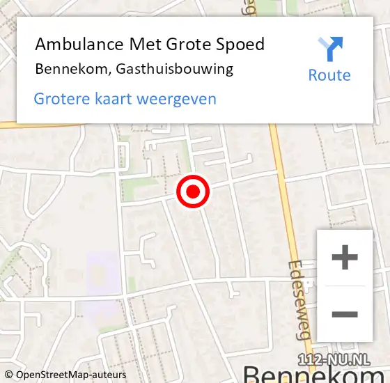 Locatie op kaart van de 112 melding: Ambulance Met Grote Spoed Naar Bennekom, Gasthuisbouwing op 16 april 2021 19:57