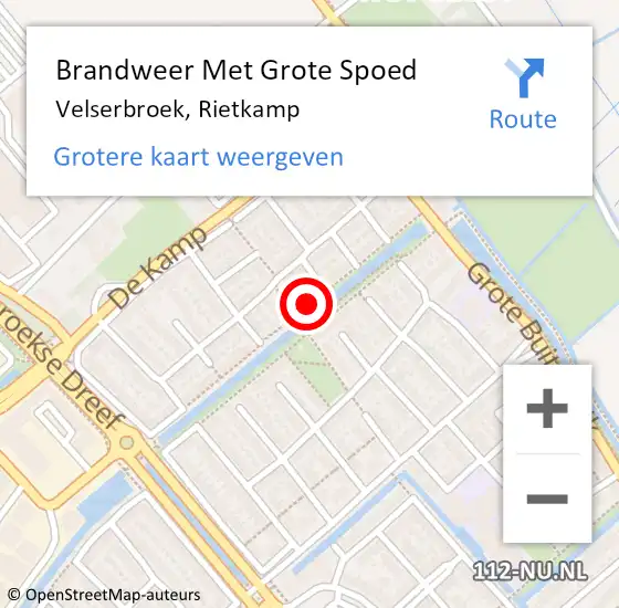 Locatie op kaart van de 112 melding: Brandweer Met Grote Spoed Naar Velserbroek, Rietkamp op 16 april 2021 23:23