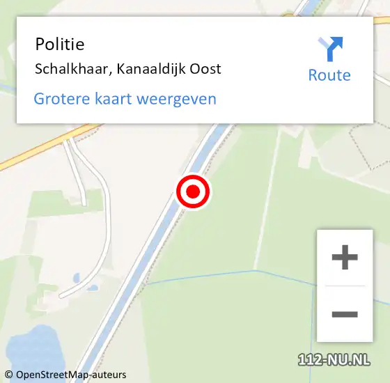 Locatie op kaart van de 112 melding: Politie Schalkhaar, Kanaaldijk Oost op 17 april 2021 00:08