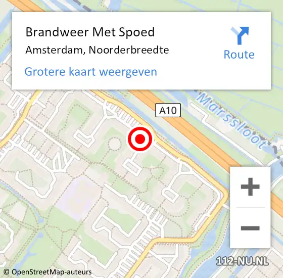 Locatie op kaart van de 112 melding: Brandweer Met Spoed Naar Amsterdam, Noorderbreedte op 17 april 2021 05:15
