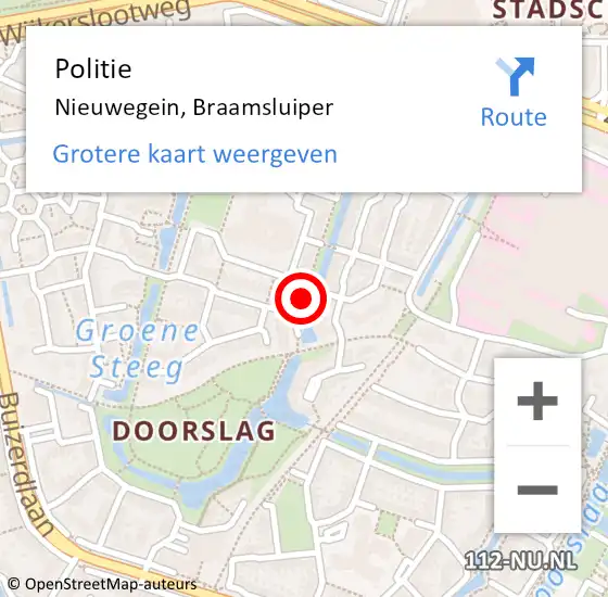 Locatie op kaart van de 112 melding: Politie Nieuwegein, Braamsluiper op 17 april 2021 08:15