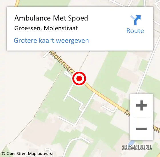 Locatie op kaart van de 112 melding: Ambulance Met Spoed Naar Groessen, Molenstraat op 17 april 2021 08:53