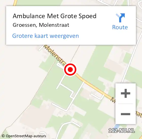 Locatie op kaart van de 112 melding: Ambulance Met Grote Spoed Naar Groessen, Molenstraat op 17 april 2021 09:02