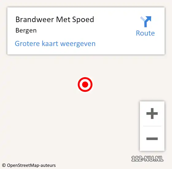 Locatie op kaart van de 112 melding: Brandweer Met Spoed Naar Bergen op 17 april 2021 09:44