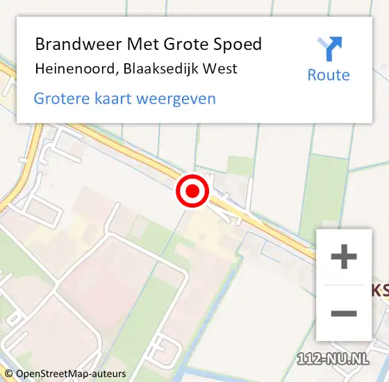 Locatie op kaart van de 112 melding: Brandweer Met Grote Spoed Naar Heinenoord, Blaaksedijk West op 17 april 2021 10:12