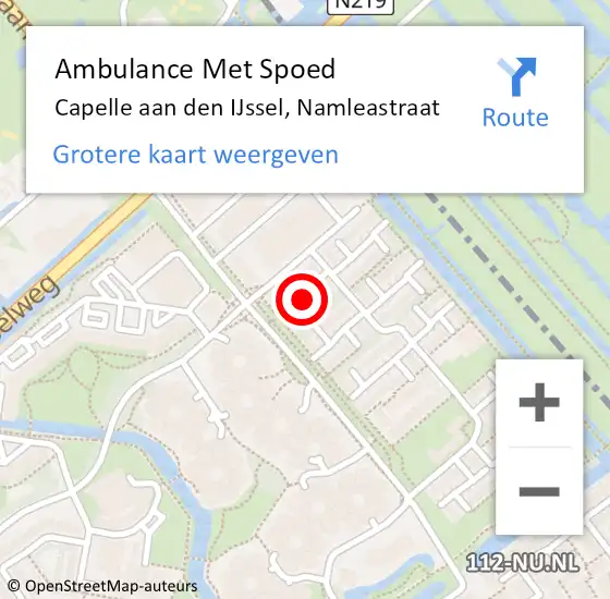 Locatie op kaart van de 112 melding: Ambulance Met Spoed Naar Capelle aan den IJssel, Namleastraat op 17 april 2021 10:26