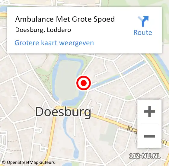 Locatie op kaart van de 112 melding: Ambulance Met Grote Spoed Naar Doesburg, Loddero op 17 april 2021 11:22