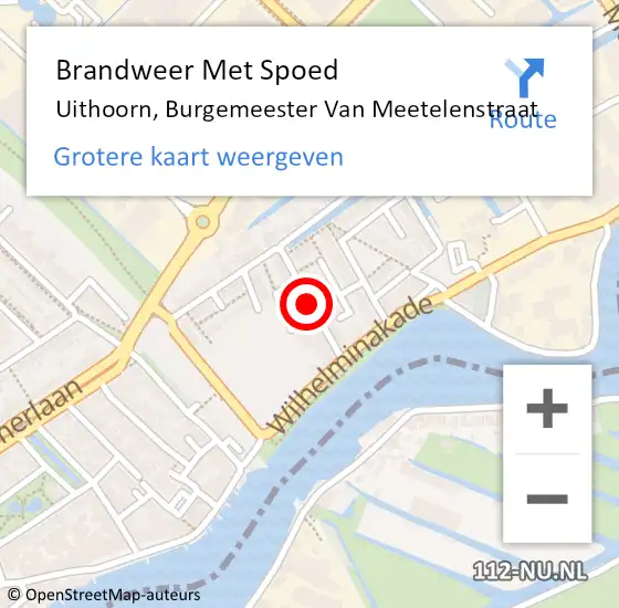 Locatie op kaart van de 112 melding: Brandweer Met Spoed Naar Uithoorn, Burgemeester Van Meetelenstraat op 17 april 2021 11:34