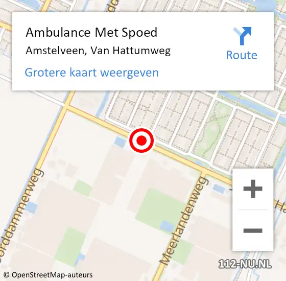 Locatie op kaart van de 112 melding: Ambulance Met Spoed Naar Amstelveen, Van Hattumweg op 17 april 2021 13:23