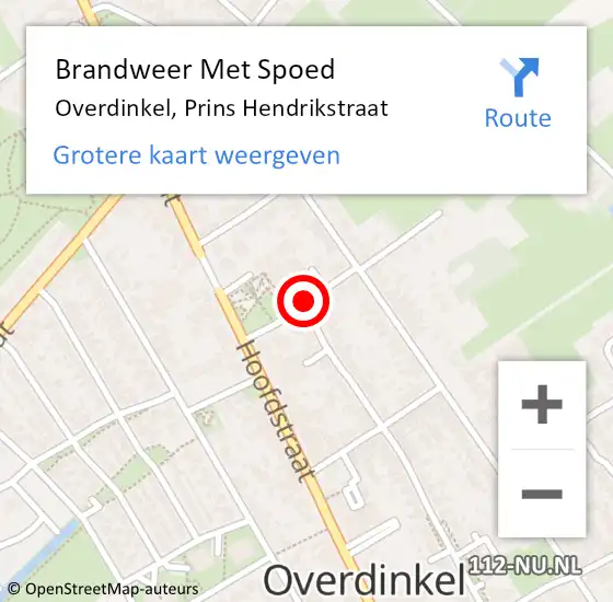 Locatie op kaart van de 112 melding: Brandweer Met Spoed Naar Overdinkel, Prins Hendrikstraat op 17 april 2021 14:05