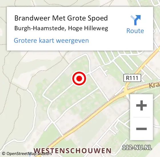 Locatie op kaart van de 112 melding: Brandweer Met Grote Spoed Naar Burgh-Haamstede, Hoge Hilleweg op 17 april 2021 15:42