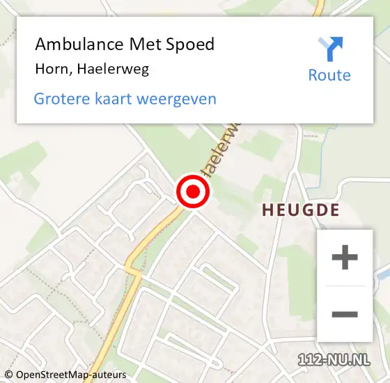 Locatie op kaart van de 112 melding: Ambulance Met Spoed Naar Horn, Haelerweg op 17 april 2021 16:19