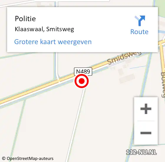 Locatie op kaart van de 112 melding: Politie Klaaswaal, Smitsweg op 17 april 2021 16:33