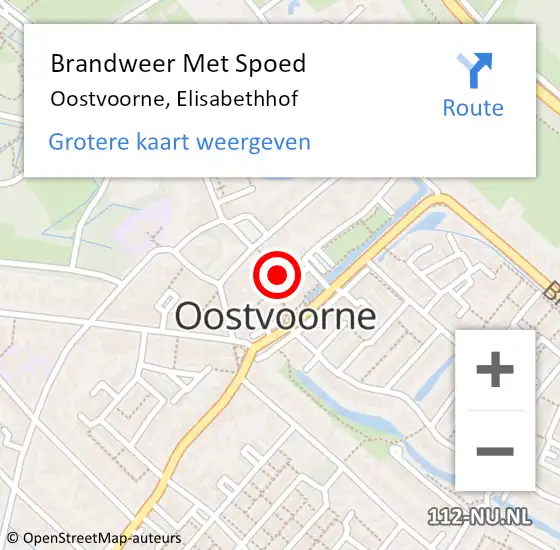 Locatie op kaart van de 112 melding: Brandweer Met Spoed Naar Oostvoorne, Elisabethhof op 17 april 2021 16:59