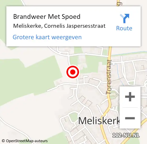 Locatie op kaart van de 112 melding: Brandweer Met Spoed Naar Meliskerke, Cornelis Jaspersesstraat op 17 april 2021 17:24