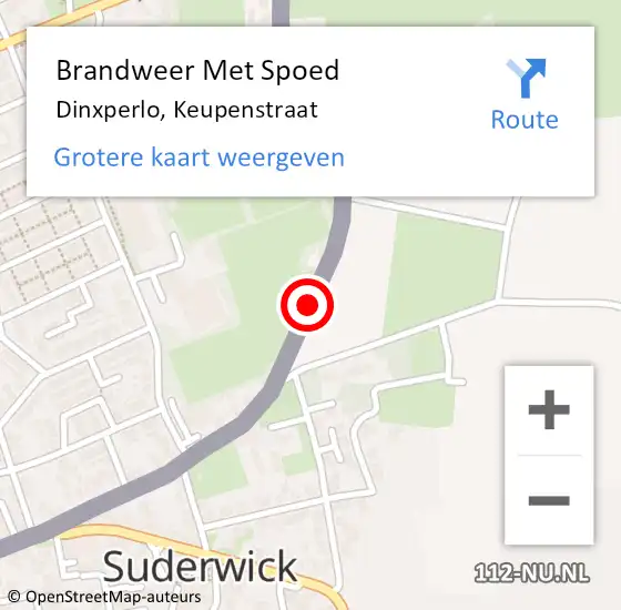 Locatie op kaart van de 112 melding: Brandweer Met Spoed Naar Dinxperlo, Keupenstraat op 17 april 2021 21:02