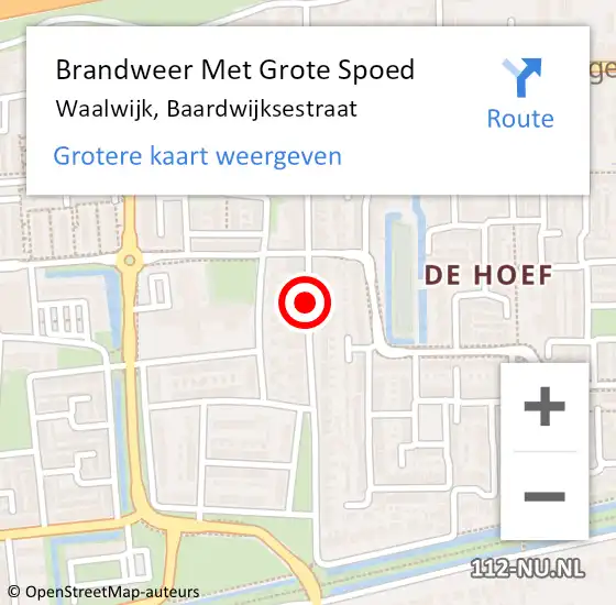 Locatie op kaart van de 112 melding: Brandweer Met Grote Spoed Naar Waalwijk, Baardwijksestraat op 17 april 2021 21:55