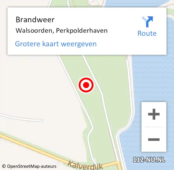 Locatie op kaart van de 112 melding: Brandweer Walsoorden, Perkpolderhaven op 18 april 2021 05:47
