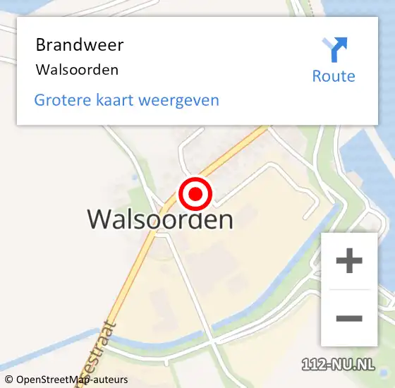 Locatie op kaart van de 112 melding: Brandweer Walsoorden op 18 april 2021 07:21