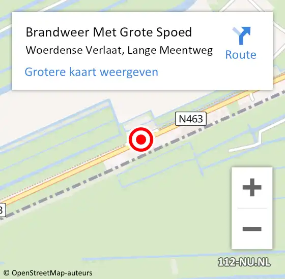 Locatie op kaart van de 112 melding: Brandweer Met Grote Spoed Naar Woerdense Verlaat, Lange Meentweg op 18 april 2021 09:28