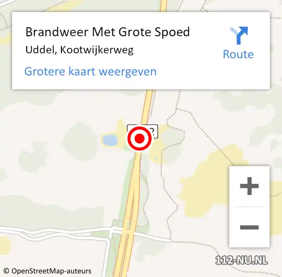 Locatie op kaart van de 112 melding: Brandweer Met Grote Spoed Naar Uddel, Kootwijkerweg op 18 april 2021 14:58