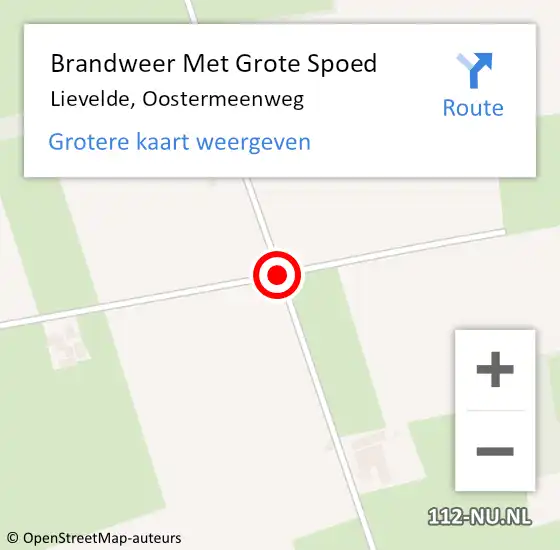 Locatie op kaart van de 112 melding: Brandweer Met Grote Spoed Naar Lievelde, Oostermeenweg op 18 april 2021 15:06