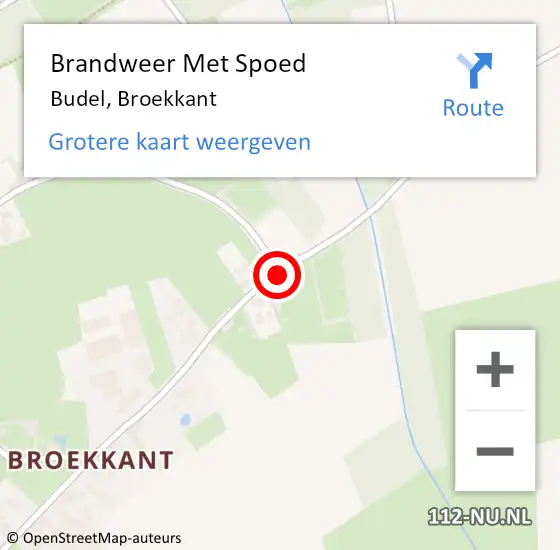 Locatie op kaart van de 112 melding: Brandweer Met Spoed Naar Budel, Broekkant op 18 april 2021 15:35