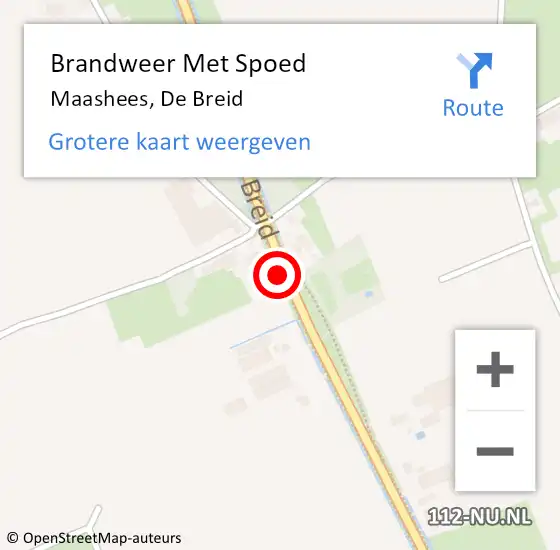 Locatie op kaart van de 112 melding: Brandweer Met Spoed Naar Maashees, De Breid op 18 april 2021 15:57