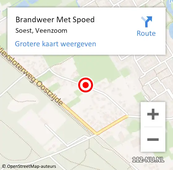 Locatie op kaart van de 112 melding: Brandweer Met Spoed Naar Soest, Veenzoom op 18 april 2021 18:22