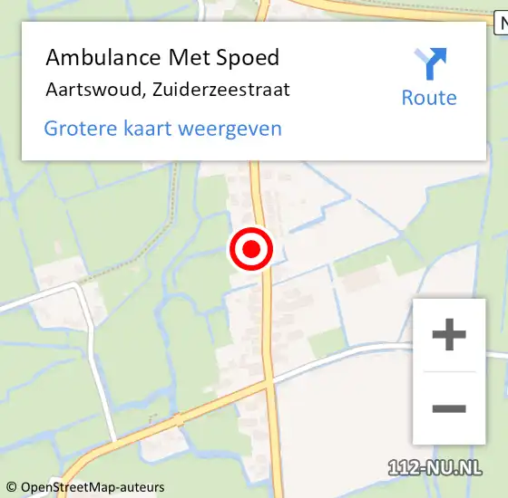 Locatie op kaart van de 112 melding: Ambulance Met Spoed Naar Aartswoud, Zuiderzeestraat op 8 juni 2014 07:55