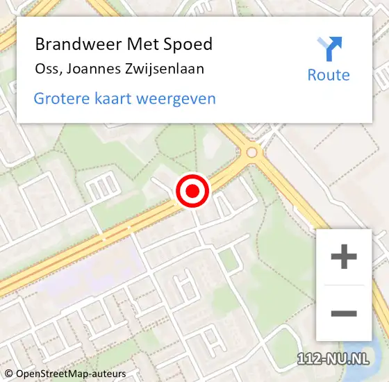 Locatie op kaart van de 112 melding: Brandweer Met Spoed Naar Oss, Joannes Zwijsenlaan op 18 april 2021 23:04