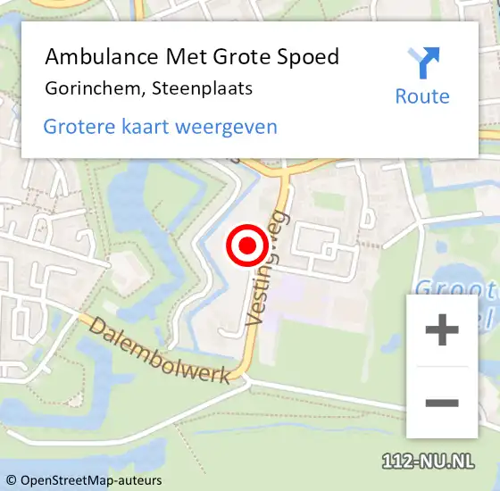 Locatie op kaart van de 112 melding: Ambulance Met Grote Spoed Naar Gorinchem, Steenplaats op 19 april 2021 00:06