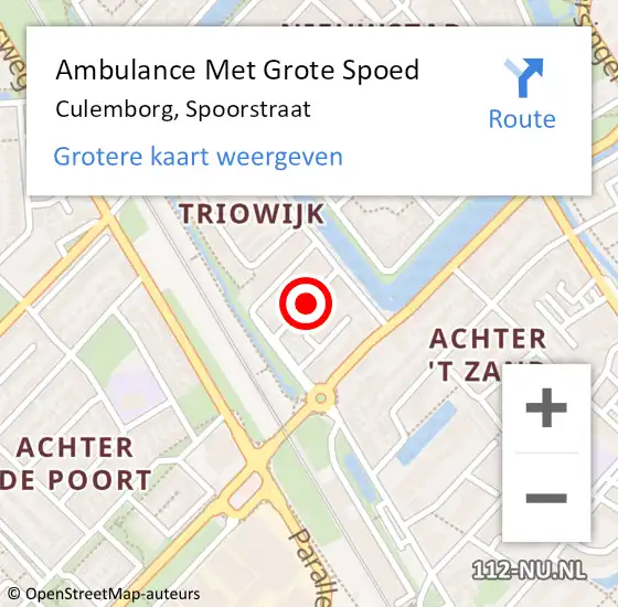 Locatie op kaart van de 112 melding: Ambulance Met Grote Spoed Naar Culemborg, Spoorstraat op 19 april 2021 07:57