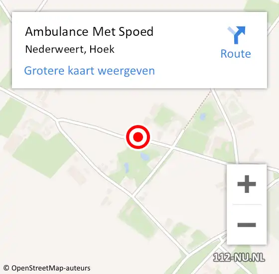 Locatie op kaart van de 112 melding: Ambulance Met Spoed Naar Nederweert, Hoek op 8 juni 2014 09:18