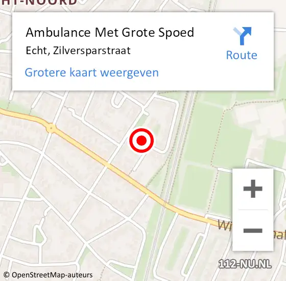 Locatie op kaart van de 112 melding: Ambulance Met Grote Spoed Naar Echt, Zilversparstraat op 19 april 2021 09:27