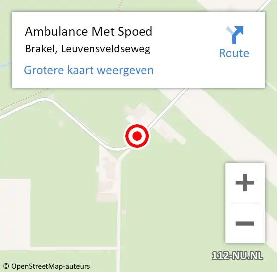 Locatie op kaart van de 112 melding: Ambulance Met Spoed Naar Brakel, Leuvensveldseweg op 19 april 2021 14:35