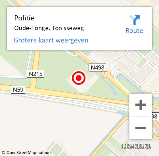 Locatie op kaart van de 112 melding: Politie Oude-Tonge, Tonisseweg op 19 april 2021 15:16