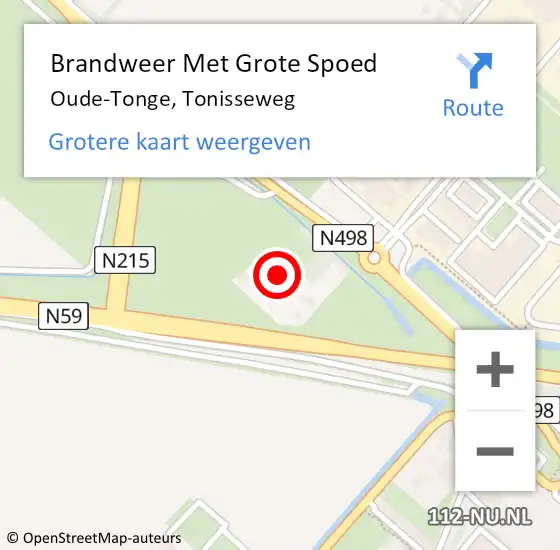 Locatie op kaart van de 112 melding: Brandweer Met Grote Spoed Naar Oude-Tonge, Tonisseweg op 19 april 2021 15:16