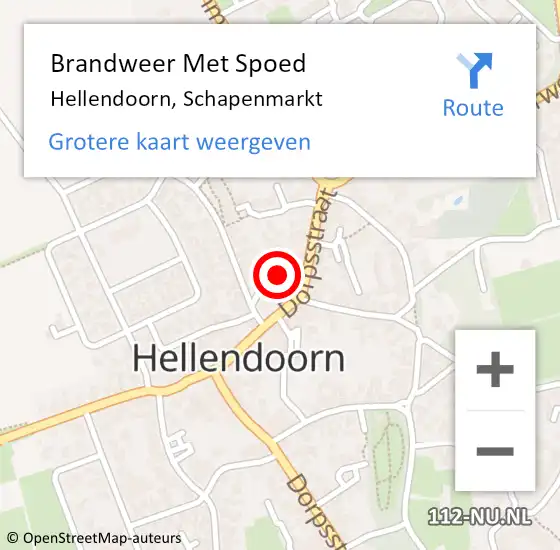 Locatie op kaart van de 112 melding: Brandweer Met Spoed Naar Hellendoorn, Schapenmarkt op 19 april 2021 16:16